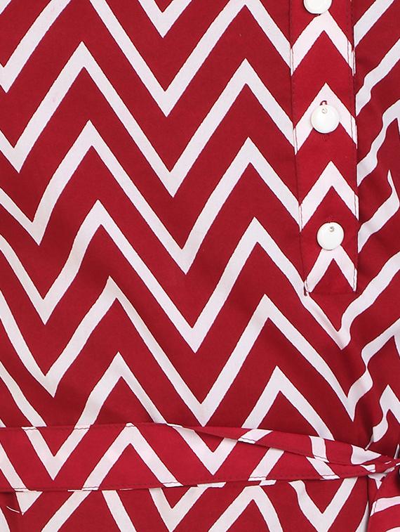 maroon printed crepe tunic - 14973488 - Zoom Image - 4