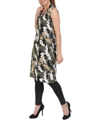 green printed crepe tunic - 14973489 - Standard Image - 2