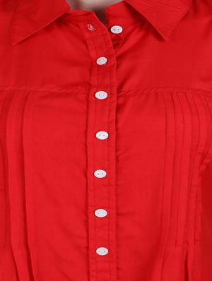 pleated solid shirt - 14973503 - Standard Image - 4