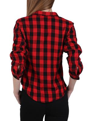 red checkered cotton shirt - 14973505 - Standard Image - 3