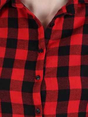 red checkered cotton shirt - 14973505 - Standard Image - 4