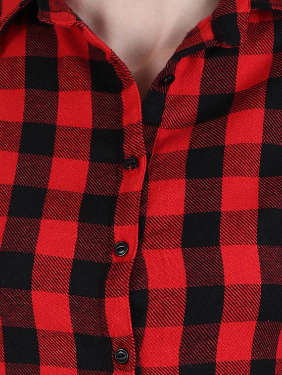 red checkered cotton shirt - 14973505 - Zoom Image - 4