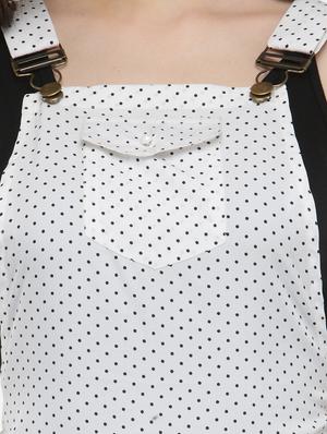 white polka doted dungaree jumpsuit - 14973541 - Standard Image - 4