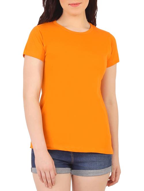 orange solid cotton tee - 14973992 - Very Small Image - 1
