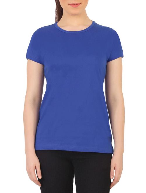 blue solid cotton tee - 14973995 - Very Small Image - 1