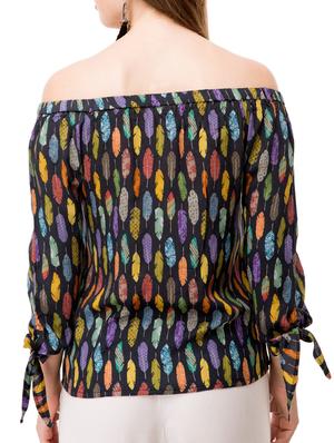 black printed rayon top - 14974316 - Standard Image - 3