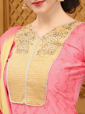 embroidered unstitched straight pant suit - 14979118 - Standard Image - 2
