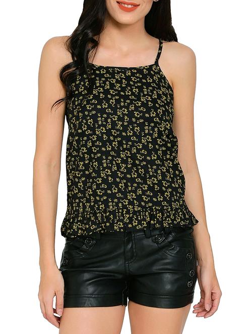 black printed rayon tank top - 14979277 - Standard Image - 1