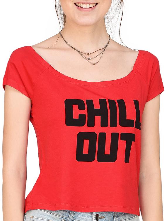 red printed viscose top - 14979617 - Zoom Image - 2