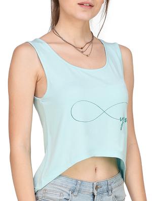light blue solid viscose crop top - 14979633 - Standard Image - 2