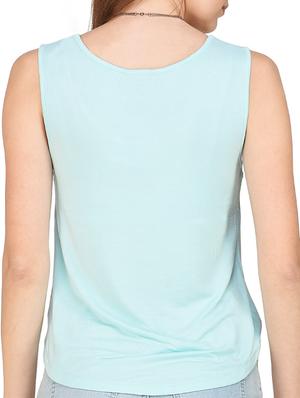 light blue solid viscose crop top - 14979633 - Standard Image - 3