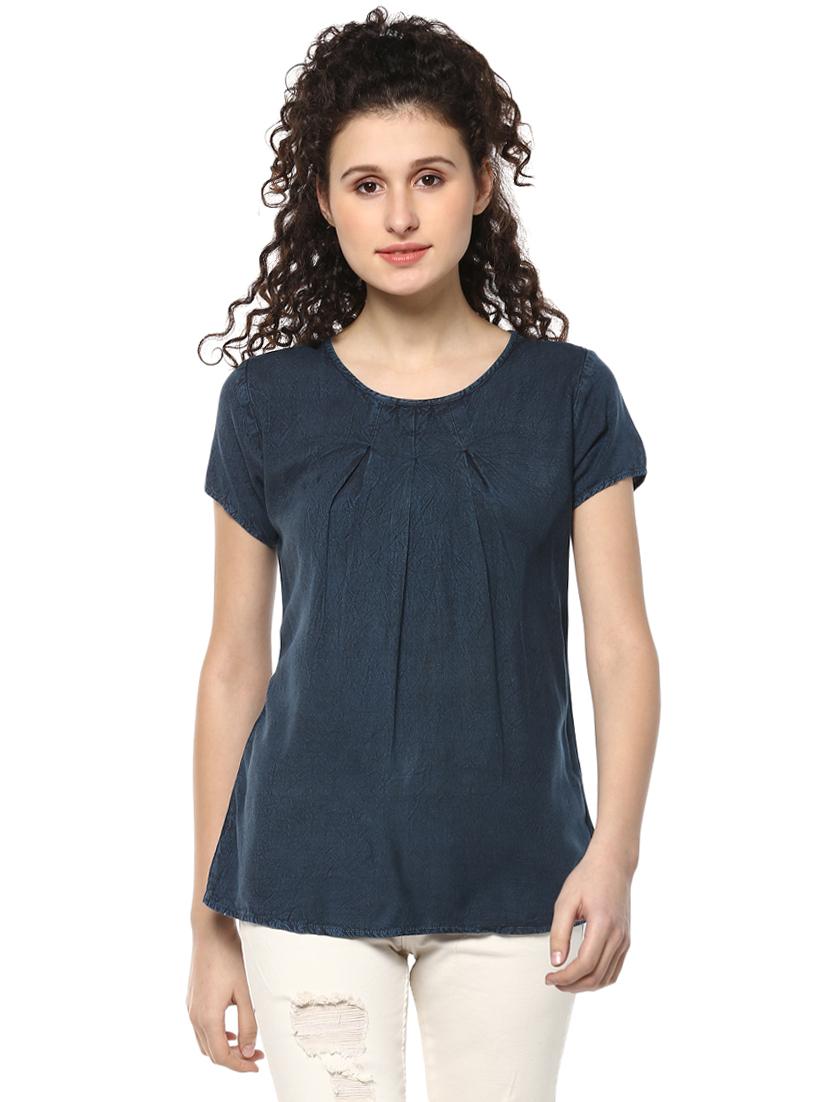 solid blue denim top - 14980496 - Zoom Image - 1