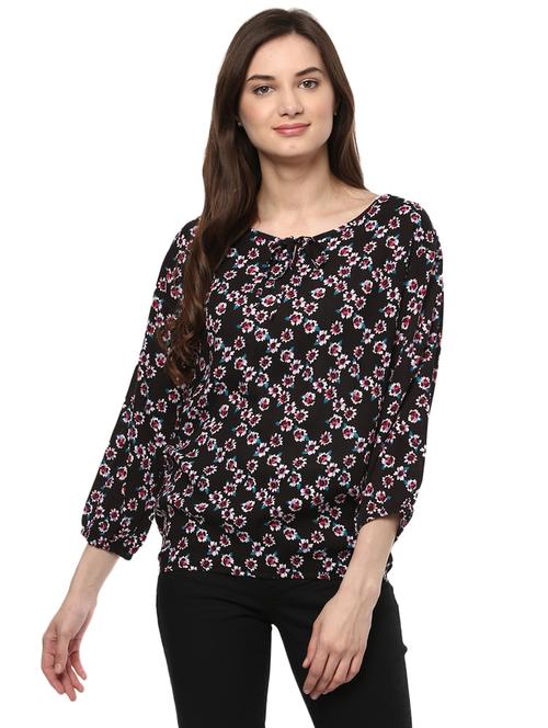black floral rayon top - 14980517 - Very Small Image - 1