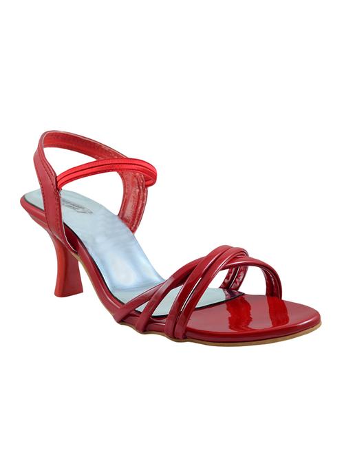 red pu back strap sandals - 14981707 - Standard Image - 1