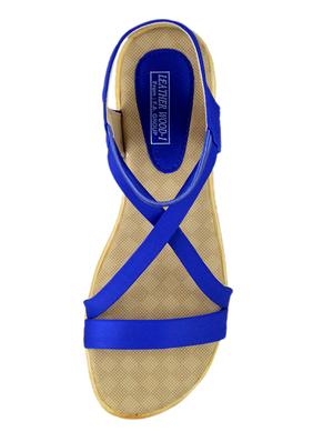 blue satin back strap sandals - 14981722 - Standard Image - 4