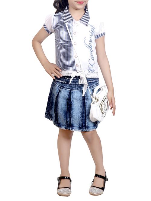 blue cotton skirt top - 14982032 - Standard Image - 1