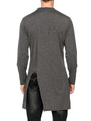 grey cotton asymmetric kurta - 14982038 - Standard Image - 2