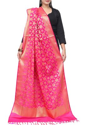 pink art silk banarasi dupatta - 14982152 - Standard Image - 2