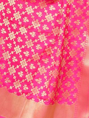 pink art silk banarasi dupatta - 14982152 - Standard Image - 3