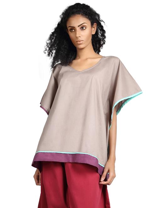 grass by gitika goyal brown cotton kaftan - 14982660 - Very Small Image - 1