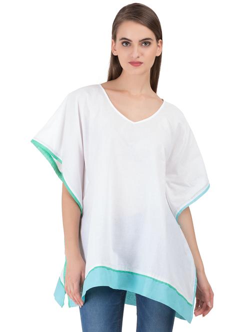 grass by gitika goyal white cotton kaftan - 14982662 - Standard Image - 1