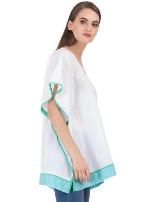 grass by gitika goyal white cotton kaftan - 14982662 - Standard Image - 2