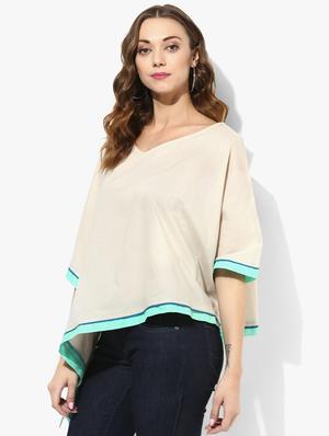 grass by gitika goyal neutral cotton kaftan - 14982666 - Standard Image - 2
