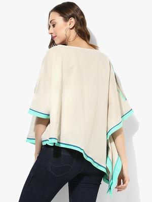 grass by gitika goyal neutral cotton kaftan - 14982666 - Standard Image - 3