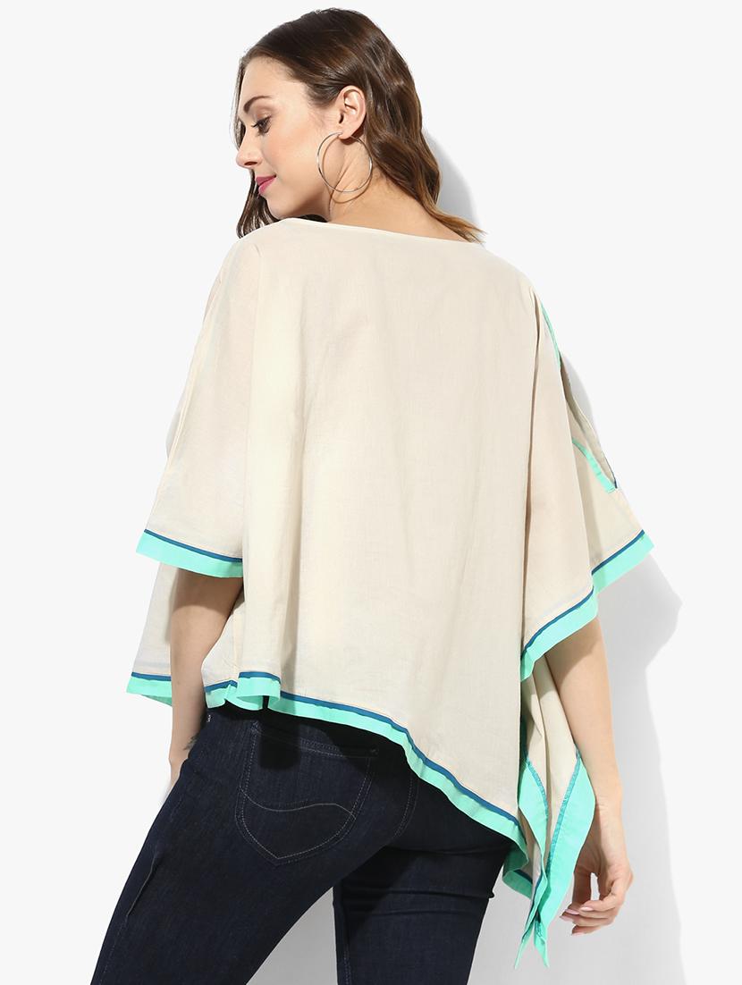 grass by gitika goyal neutral cotton kaftan - 14982666 - Zoom Image - 3