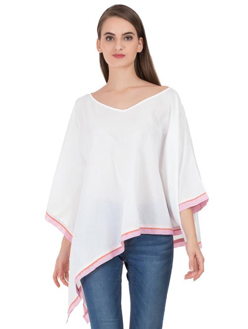 grass by gitika goyal white cotton kaftan - 14982668 - Standard Image - 1