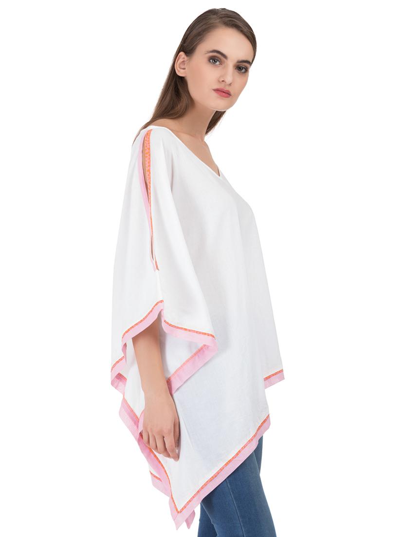 grass by gitika goyal white cotton kaftan - 14982668 - Zoom Image - 2