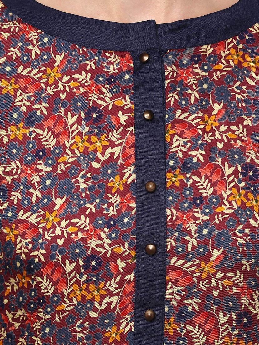 blue rayon straight kurta - 14984475 - Zoom Image - 5