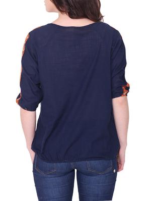 tassel tie up embroidered top - 14984482 - Standard Image - 3