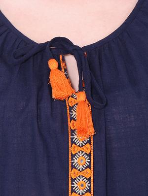tassel tie up embroidered top - 14984482 - Standard Image - 4