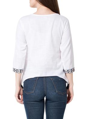 round neck embroidered top - 14984520 - Standard Image - 3