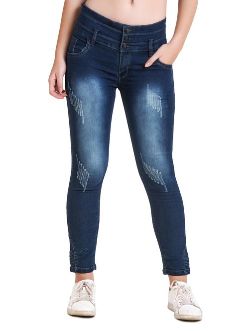 blue distressed denim jeans - 14985313 - Standard Image - 1
