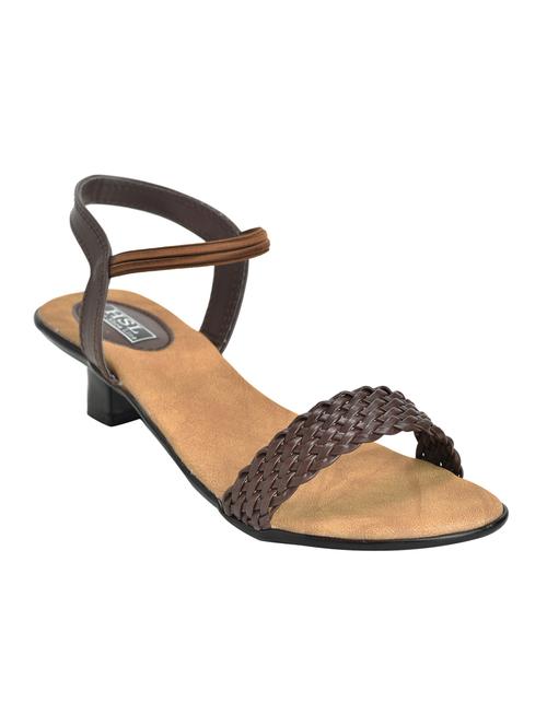 brown faux leather back strap sandals - 14986270 - Standard Image - 1