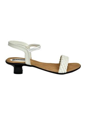 white faux leather back strap sandals - 14986271 - Standard Image - 2