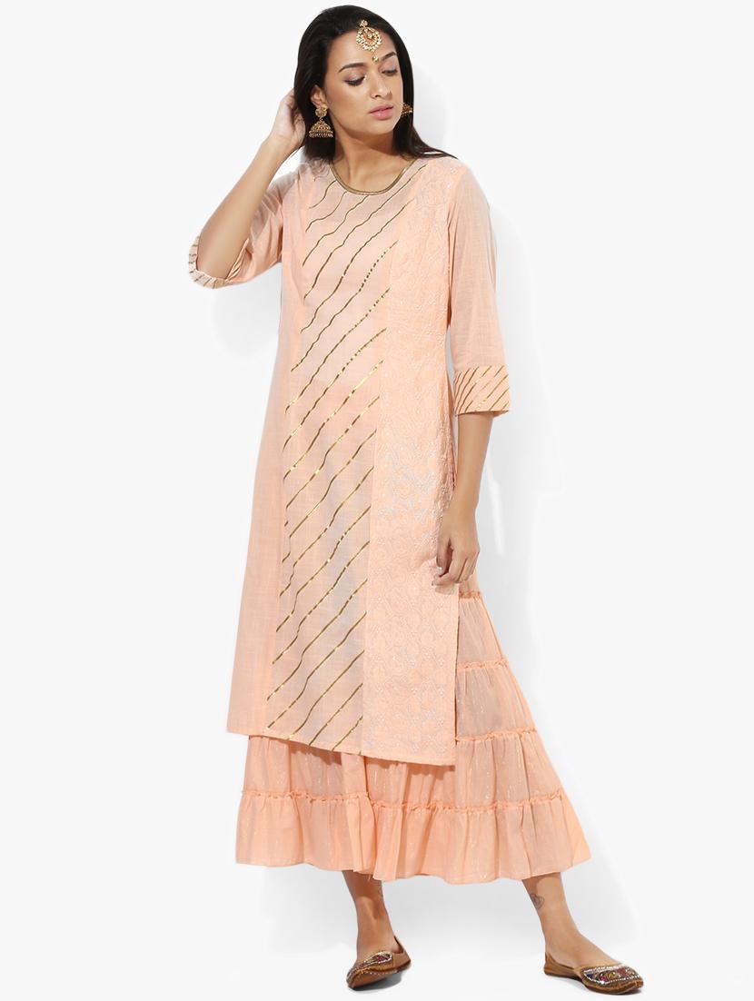tonal gotta work straight kurta - 14986362 - Zoom Image - 1