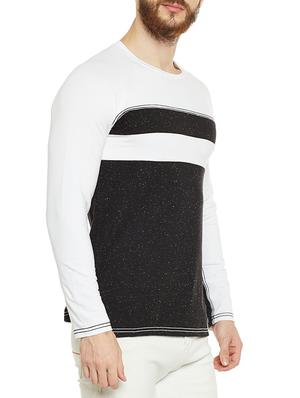 black cotton color block t-shirt - 14986838 - Standard Image - 2