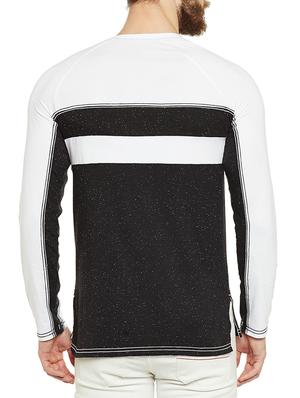 black cotton color block t-shirt - 14986838 - Standard Image - 3