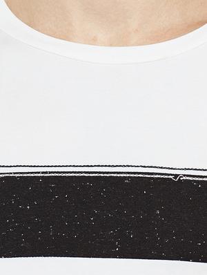 black cotton color block t-shirt - 14986838 - Standard Image - 4