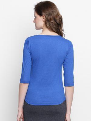 blue solid cotton tee - 14986852 - Standard Image - 3