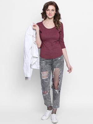 round neck solid tee - 14986854 - Standard Image - 4