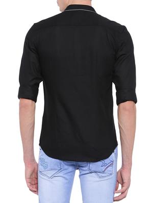 black cotton casual shirt - 14986924 - Standard Image - 3