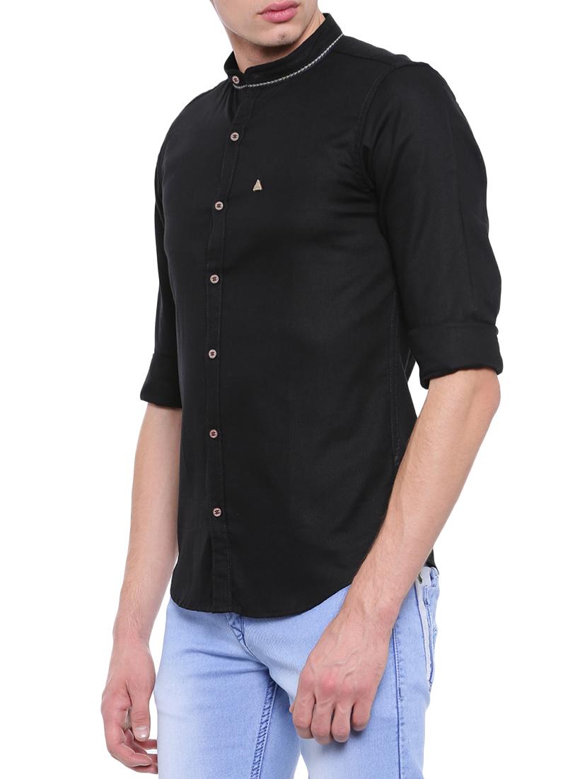 black cotton casual shirt - 14986924 - Zoom Image - 2