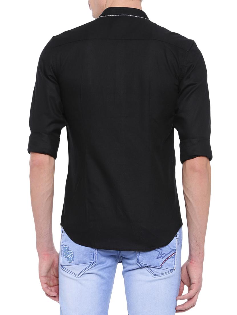 black cotton casual shirt - 14986924 - Zoom Image - 3