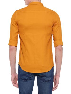 mustard cotton casual shirt - 14986926 - Standard Image - 3