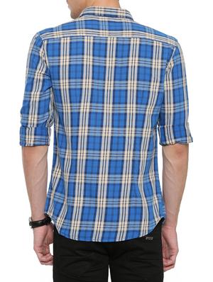 blue cotton casual shirt - 14986927 - Standard Image - 3