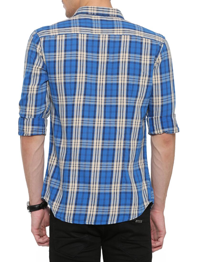 blue cotton casual shirt - 14986927 - Zoom Image - 3